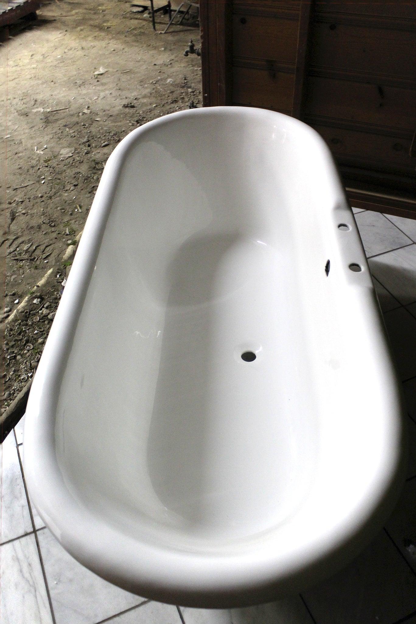WatermarkFixtures Trompe L’oeil Double Ended 72″ Freestanding Cast Iron Clawfoot Bathtub Antiqued Lagniappe - Havisham - Bathroom Design Center
