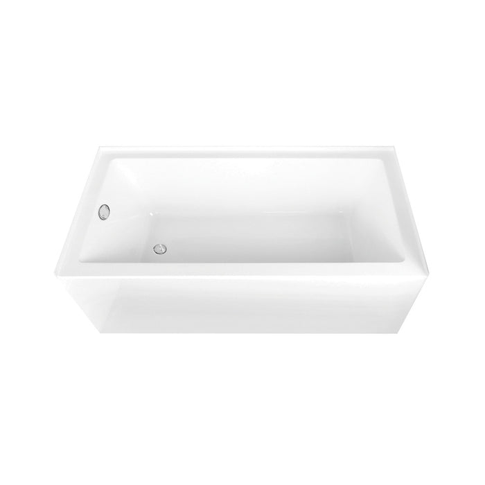 Aqua Eden CVTAP663222L1 66" Acrylic Rectangular 3-Wall Alcove Tub Combo with Waste and Overflow Drain (Left Hand Drain), Glossy White/Polished Chrome