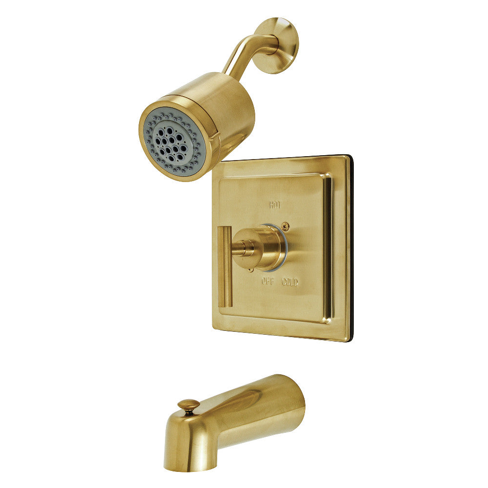 Kingston Brass KB4657CML Manhattan Single-Handle Pressure Balanced Tub and Shower Faucet, Brushed Brass