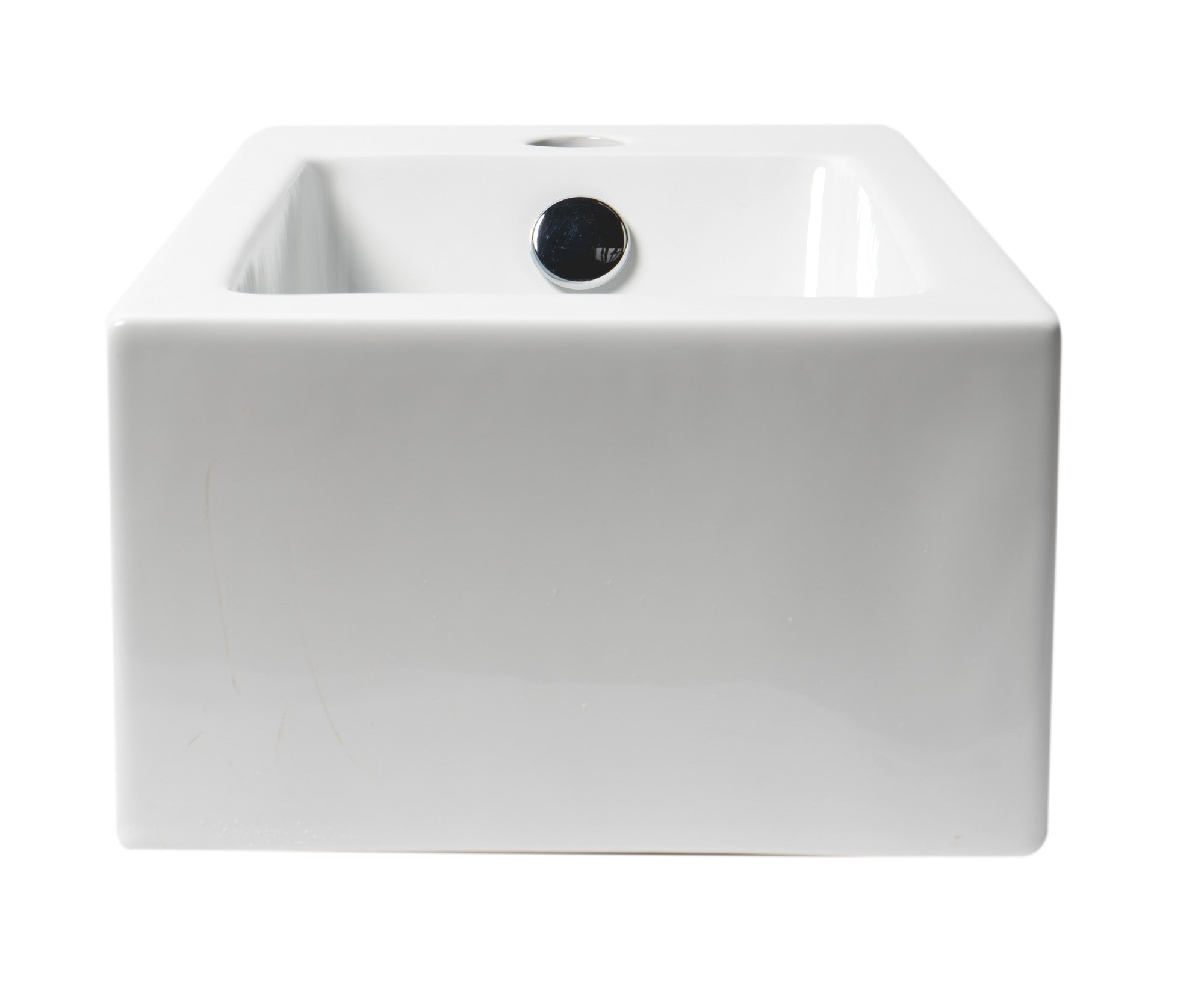 ALFI ABC116 White 20" Small Rectangular Wall Mounted Ceramic Sink with Faucet Hole