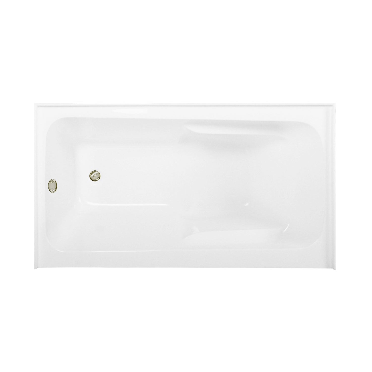 Aqua Eden CVTAP543023L6 54" Acrylic Rectangular 3-Wall Alcove Tub Combo with Armrests and Waste and Overflow Drain (Left Hand Drain), Glossy White/Polished Nickel