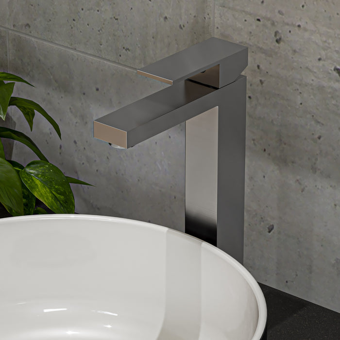 ALFI AB1129-BN Brushed Nickel Tall Square Single Lever Bathroom Faucet