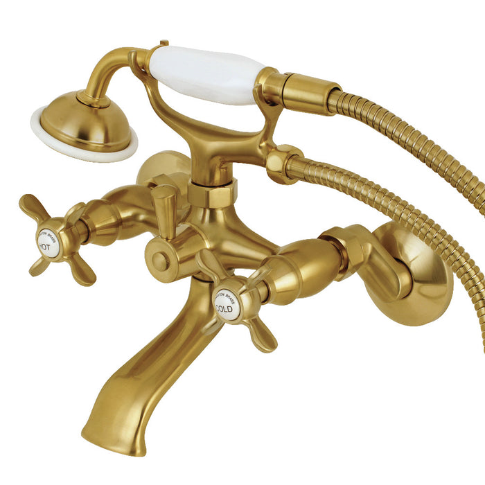 Kingston Brass KS285SB Essex Clawfoot Tub Faucet with Hand Shower, Brushed Brass