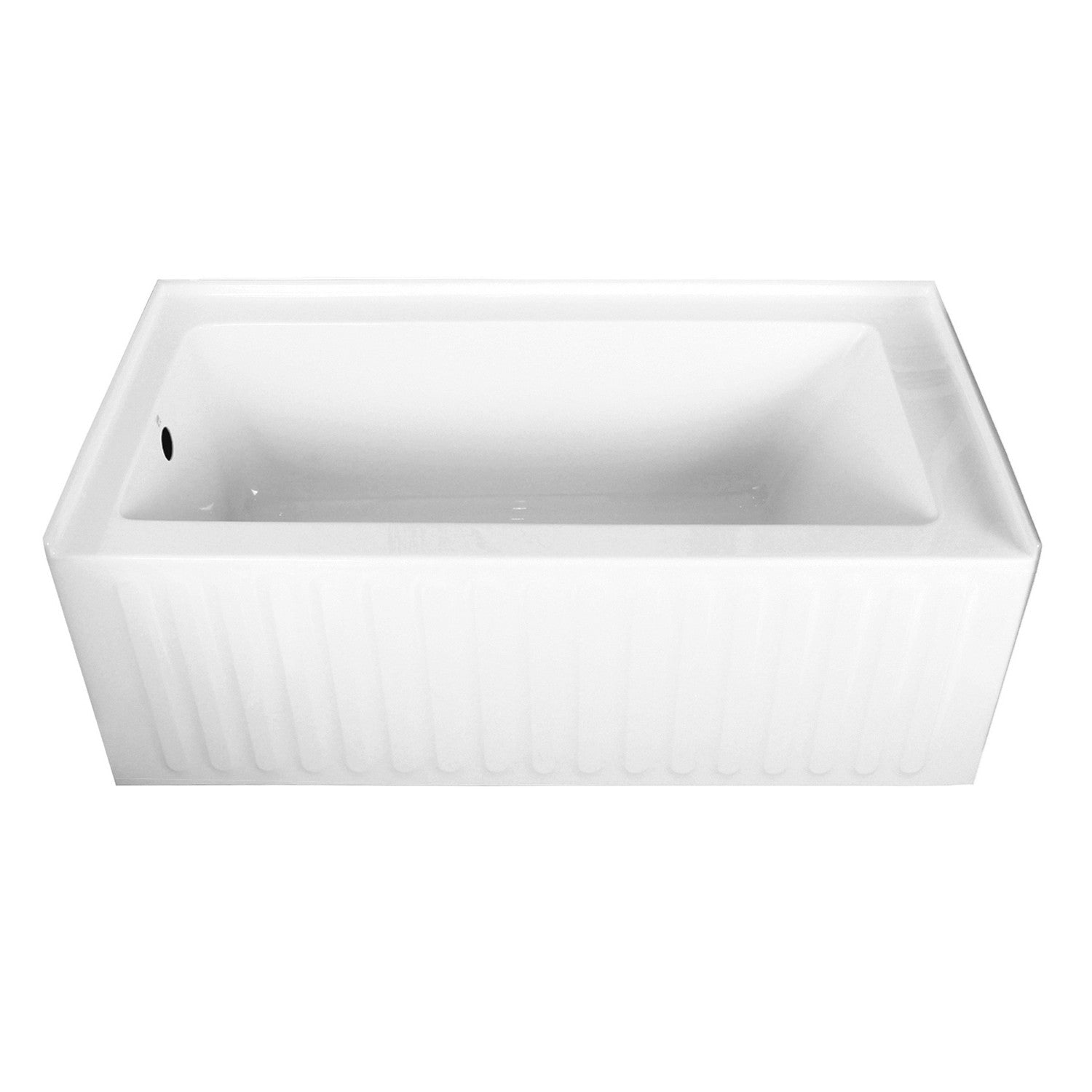 Aqua Eden VTDE603121L 60" Acrylic Rectangular 3-Wall Alcove Tub, Left Drain Hole, Glossy White
