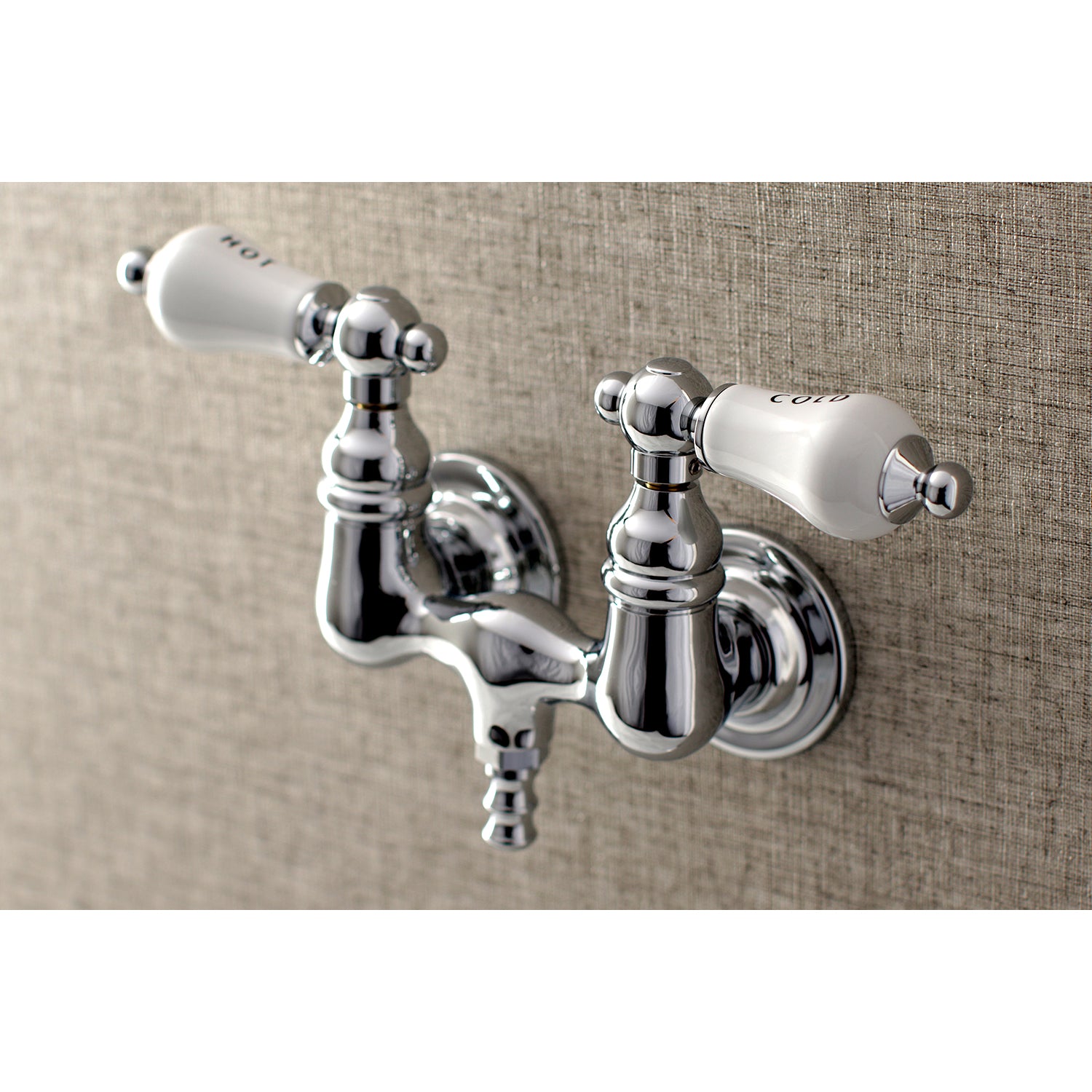 Kingston Brass AE34T1 Aqua Vintage 3-3/8 Inch Wall Mount Tub Faucet, Polished Chrome