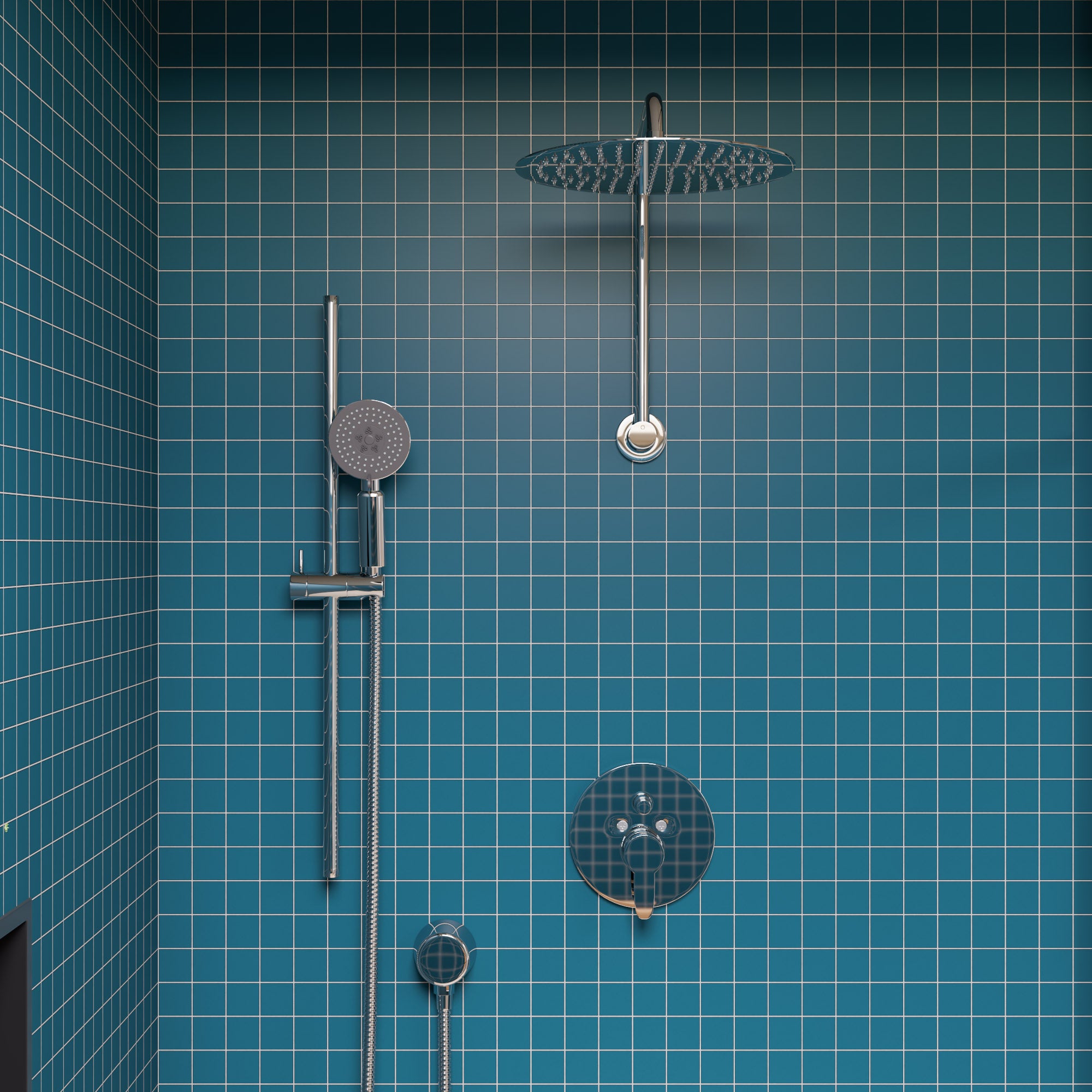 ALFI AB12GRW-PC Polished Chrome 12" Round Raised Wall Mounted Shower Arm