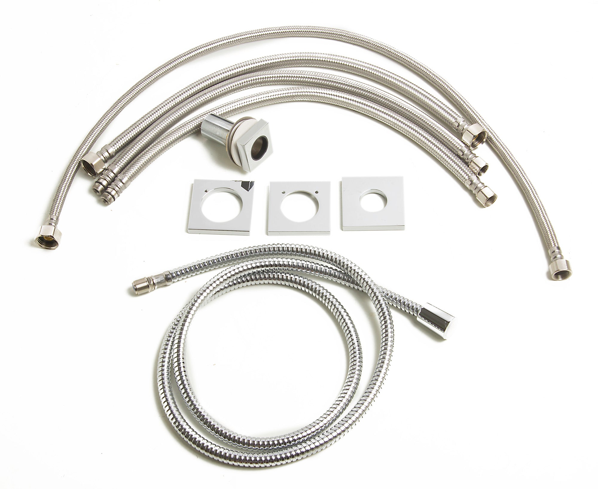 ALFI AB2322-PC Polished Chrome Deck Mounted Tub Filler and Square Hand Held Shower Head
