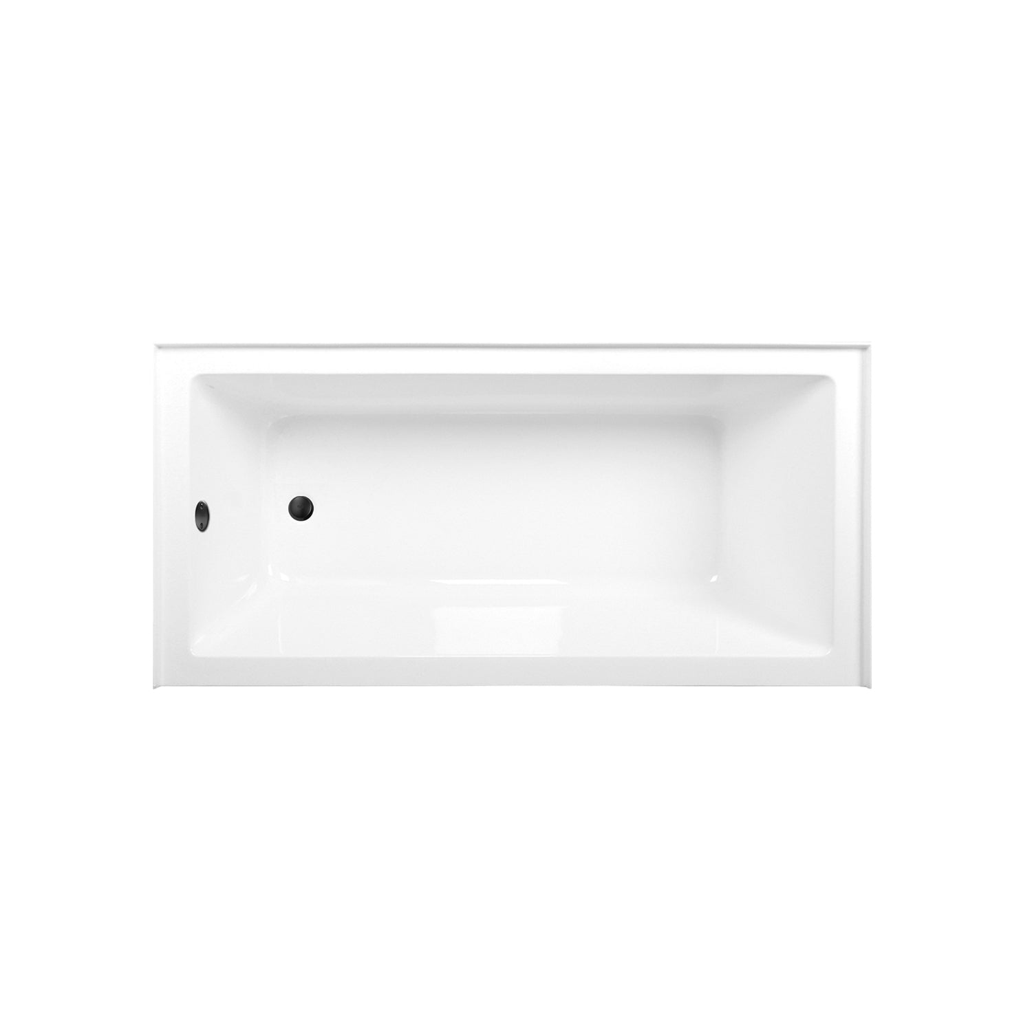 Aqua Eden CVTAP663222L0 66" Acrylic Rectangular 3-Wall Alcove Tub Combo with Waste and Overflow Drain (Left Hand Drain), Glossy White/Matte Black