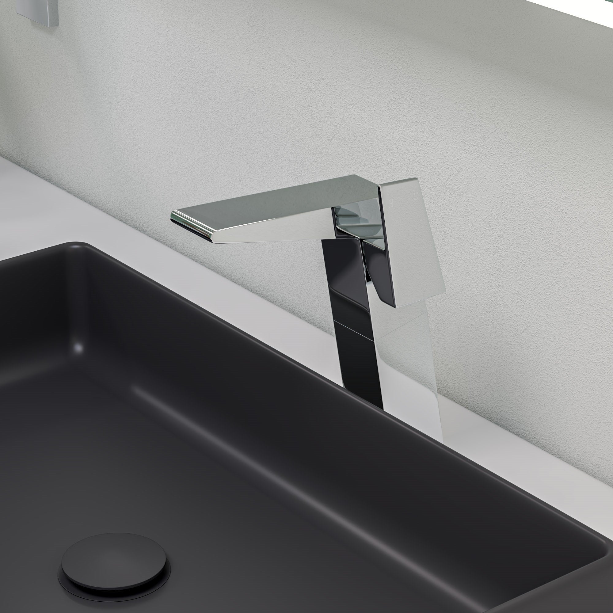 ALFI ABC902-BM Black Matte 24" Modern Rectangular Above Mount Ceramic Sink
