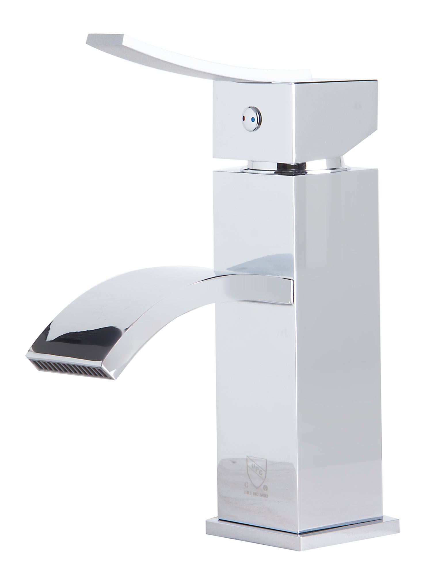 ALFI AB1258-PC Polished Chrome Square Body Curved Spout Single Lever Bathroom Faucet