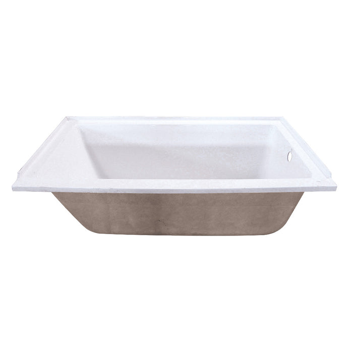 Aqua Eden VTPN603220R 60" Acrylic Rectangular Drop-In Tub, Right Hand Drain, Glossy White