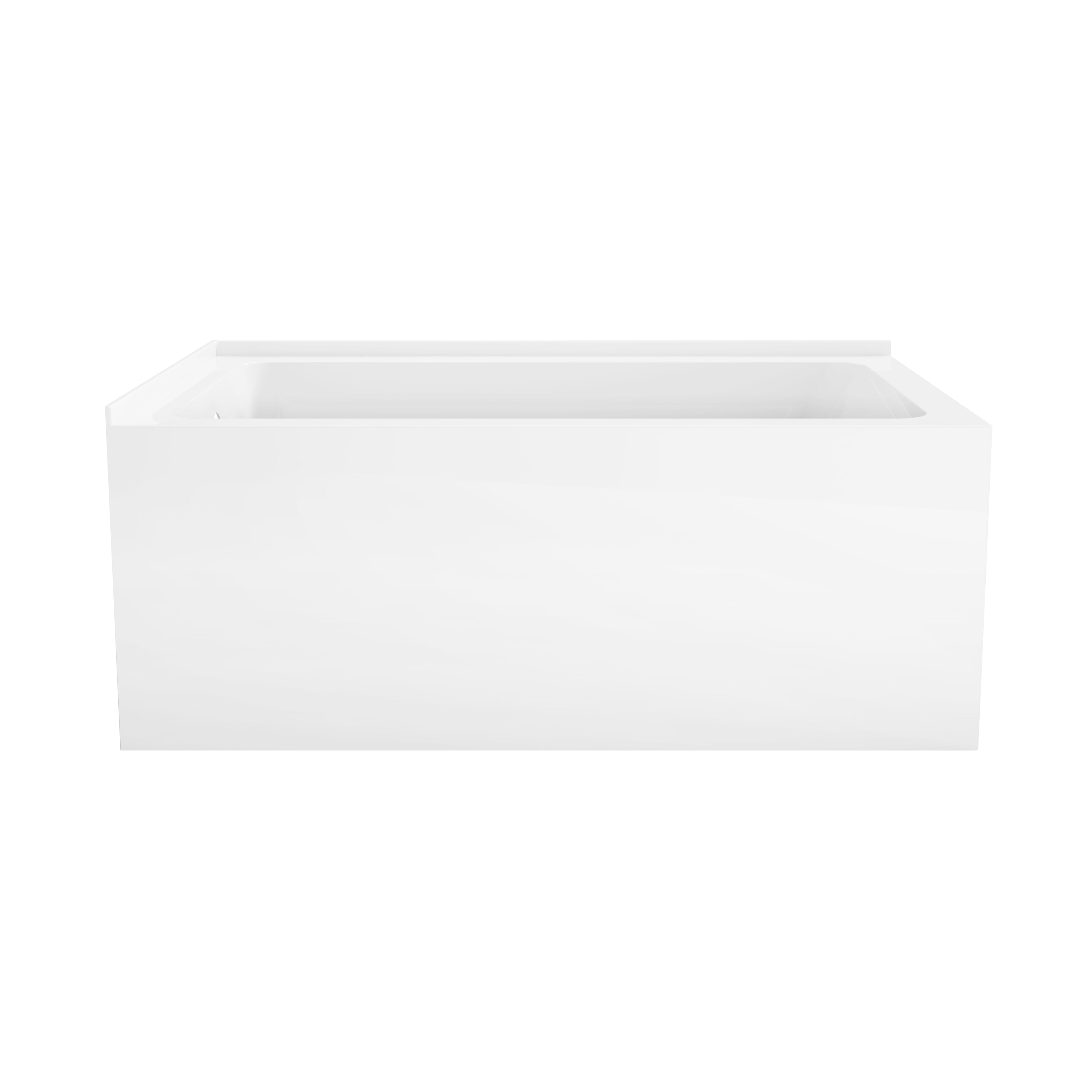 Aqua Eden VTAP5430L22TS 54" Acrylic Rectangular 2-Wall Corner Alcove Tub, Left Hand Drain, Glossy White