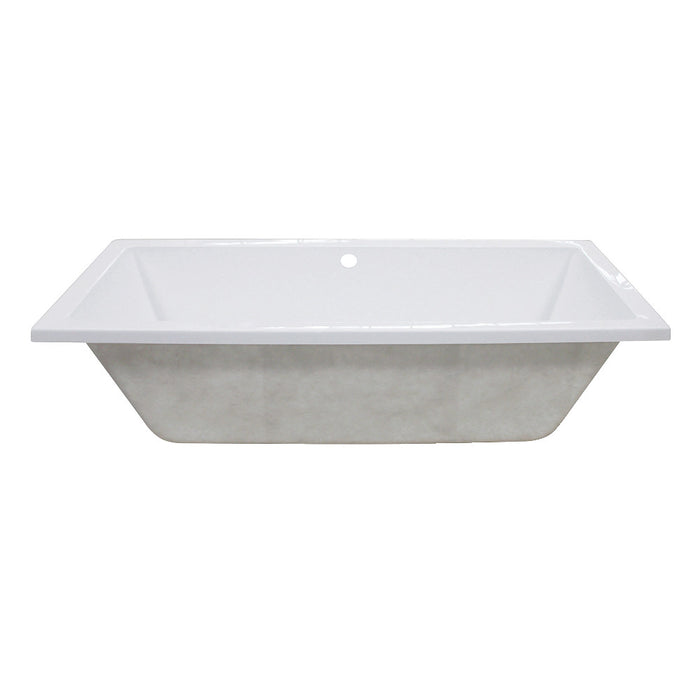 Aqua Eden VTPN593017C 59" Acrylic Rectangular Drop-In Tub with Center Drain, Glossy White