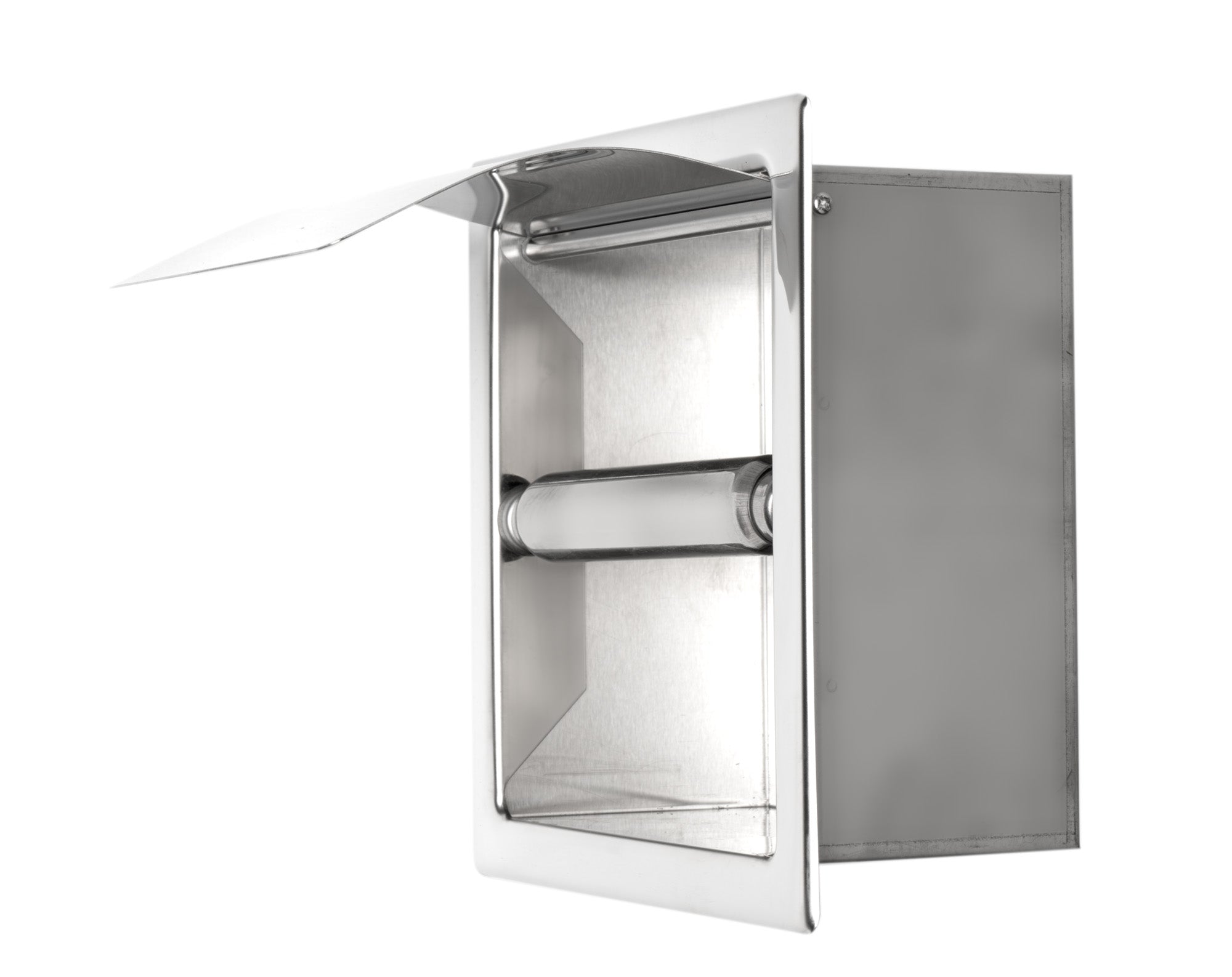 ALFI ABTP77-PSS Polished Stainless Steel Recessed Toilet Paper Holder with Cover