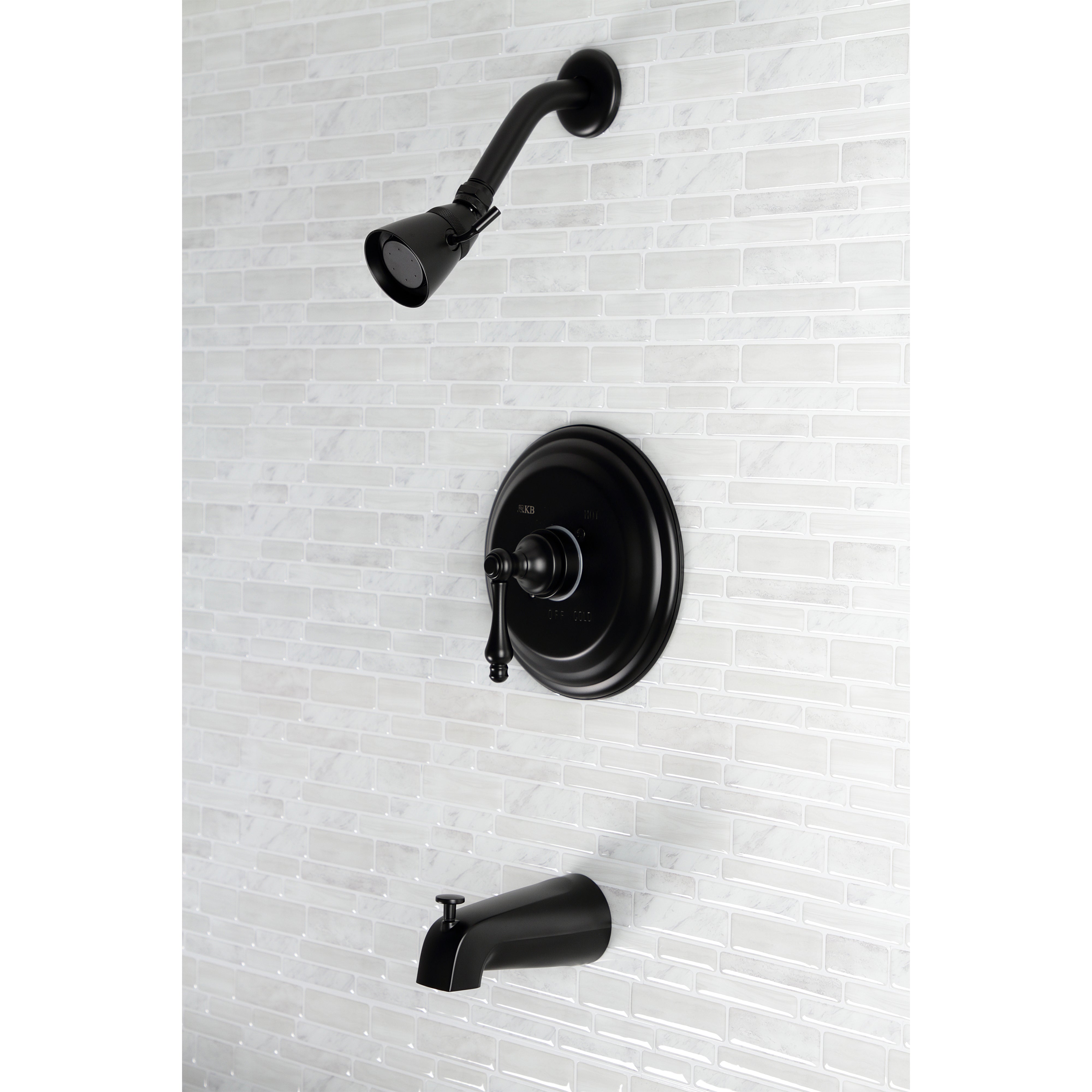 Kingston Brass KB3630AL Restoration Single-Handle Pressure Balanced Tub and Shower Faucet, Matte Black