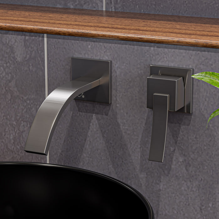 ALFI AB1256-BN Brushed Nickel Single Lever Wallmount Bathroom Faucet