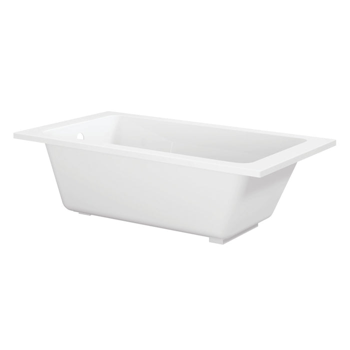Kingston Brass VTPN603419T 60" Acrylic Rectangular Drop-In Tub with Anti-Skid Surface, Glossy White