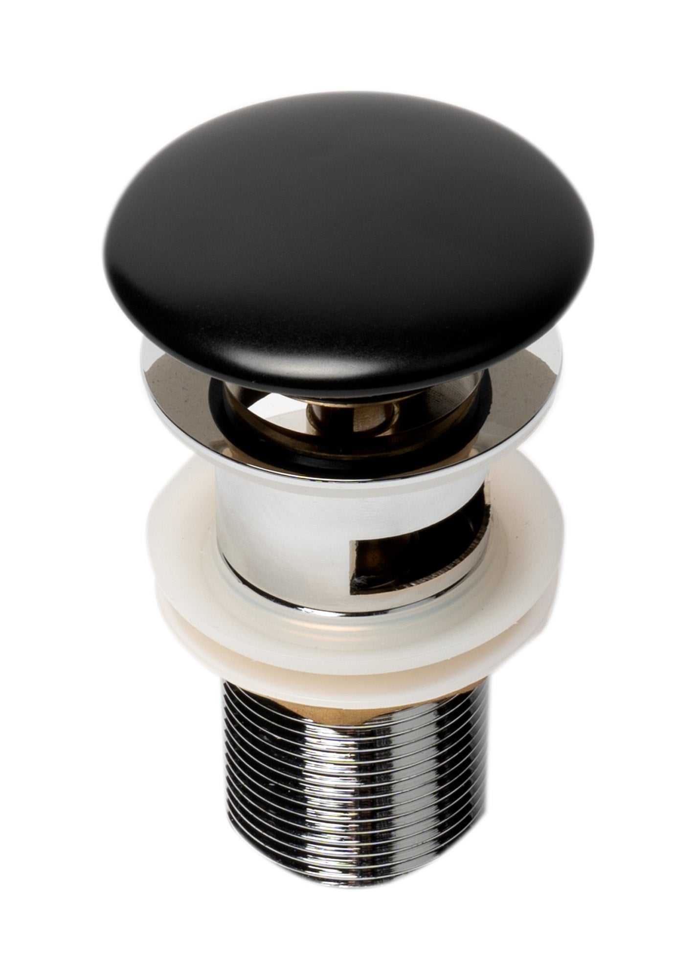 ALFI AB8056-BM Black Matte Ceramic Mushroom Top Pop Up Drain for Sinks with Overflow