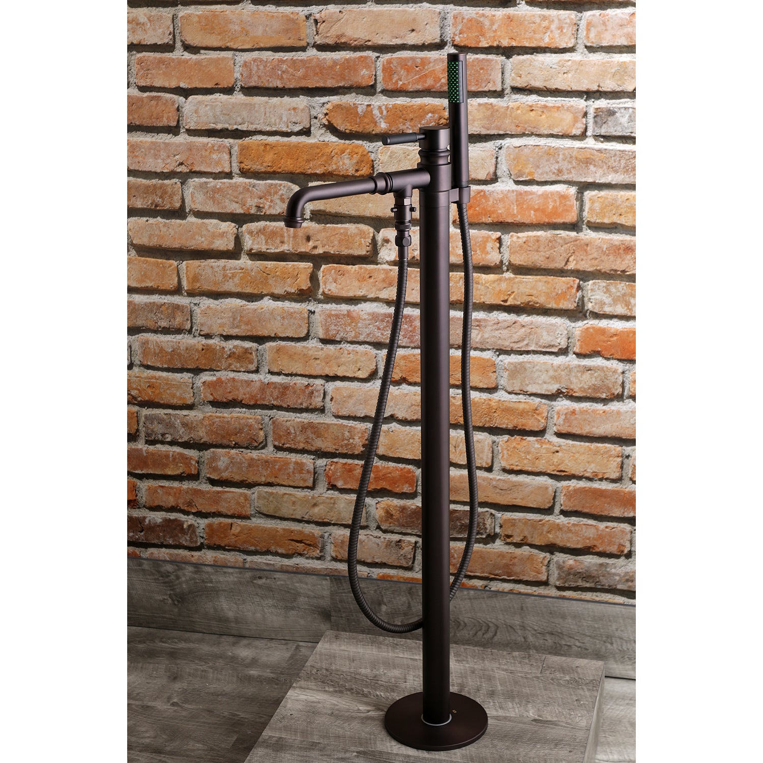 Kingston Brass KS7035DKL Kaiser Freestanding Tub Faucet with Hand Shower, Oil Rubbed Bronze