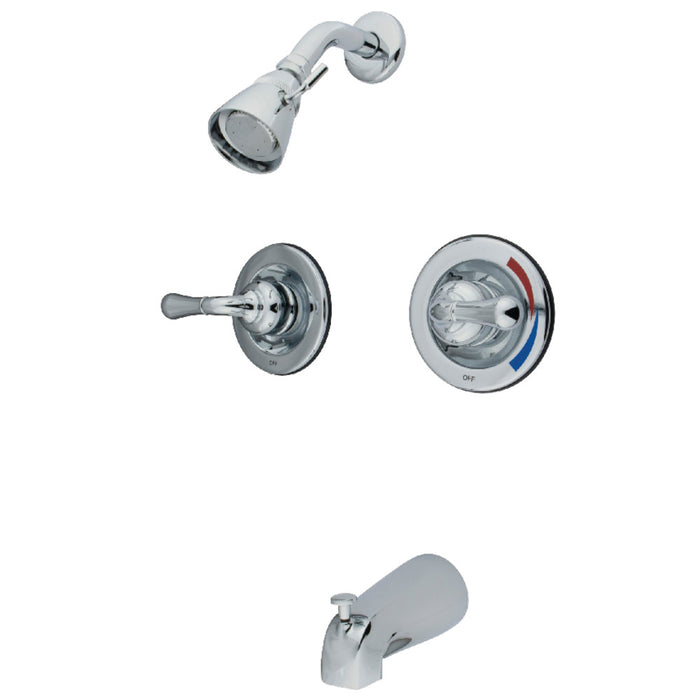 Kingston Brass KB671 Magellan Double-Handle Pressure Balanced Tub and Shower Faucet, Polished Chrome