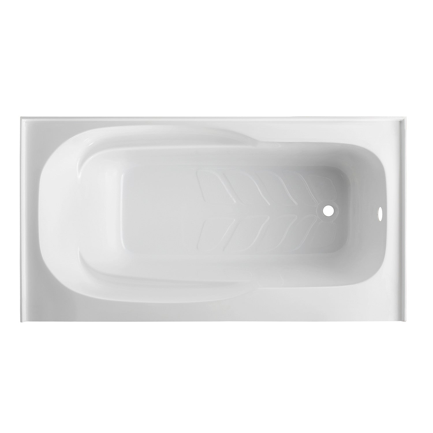 Aqua Eden VTAP6031R21C 60" Acrylic Rectangular 3-Wall Alcove Tub with Anti-Skid Surface, Right Hand Drain, Glossy White