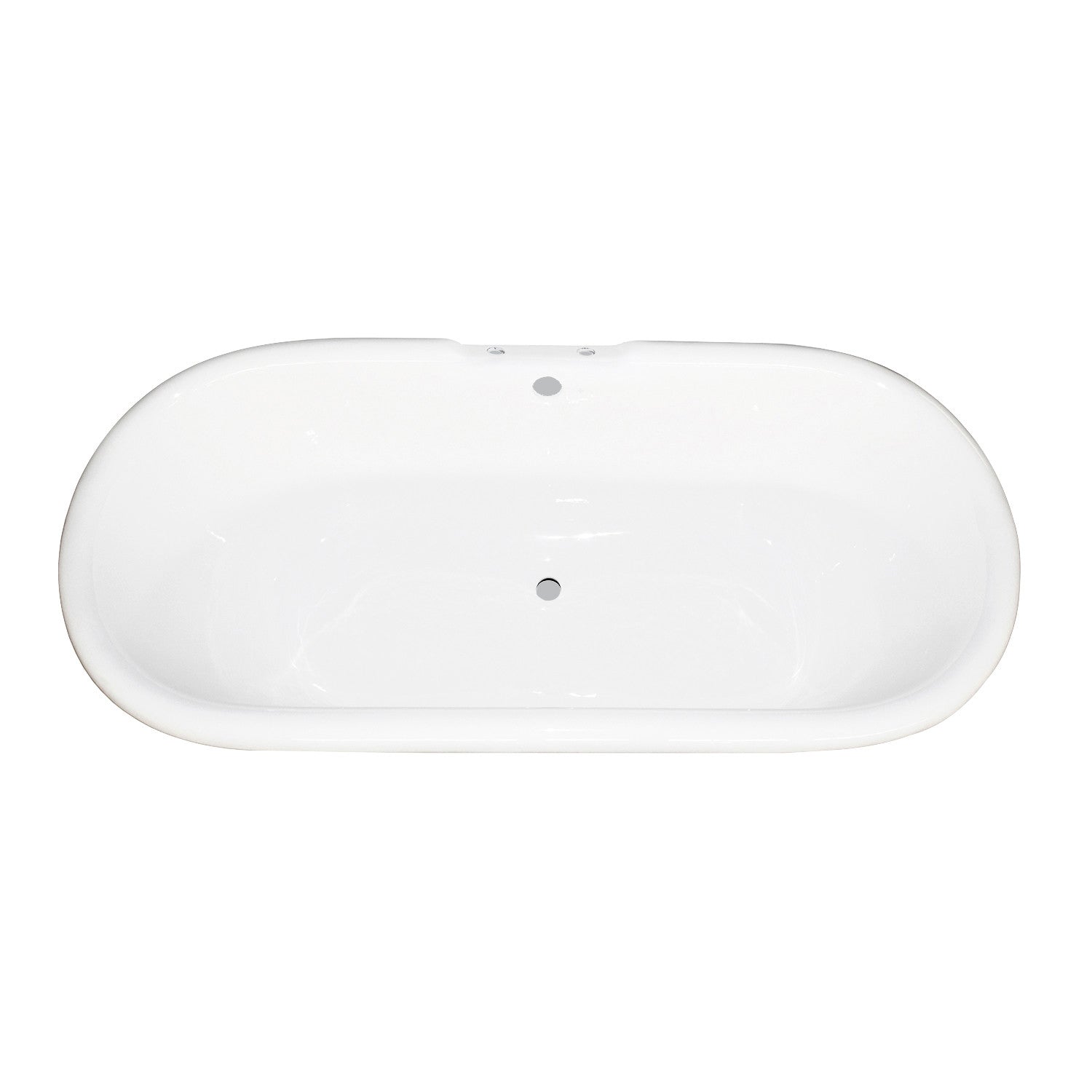 Aqua Eden VCT7D663025 66" Cast Iron Oval Double Ended Pedestal Tub (7" Faucet Drillings), White