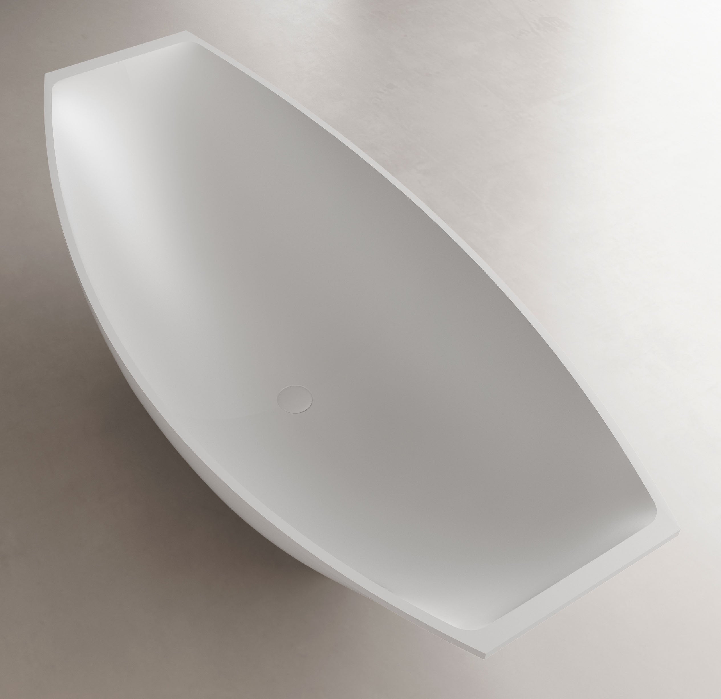 ALFI AB9991 White Matte 71" Solid Surface Resin Free Standing Hammock Style Bathtub