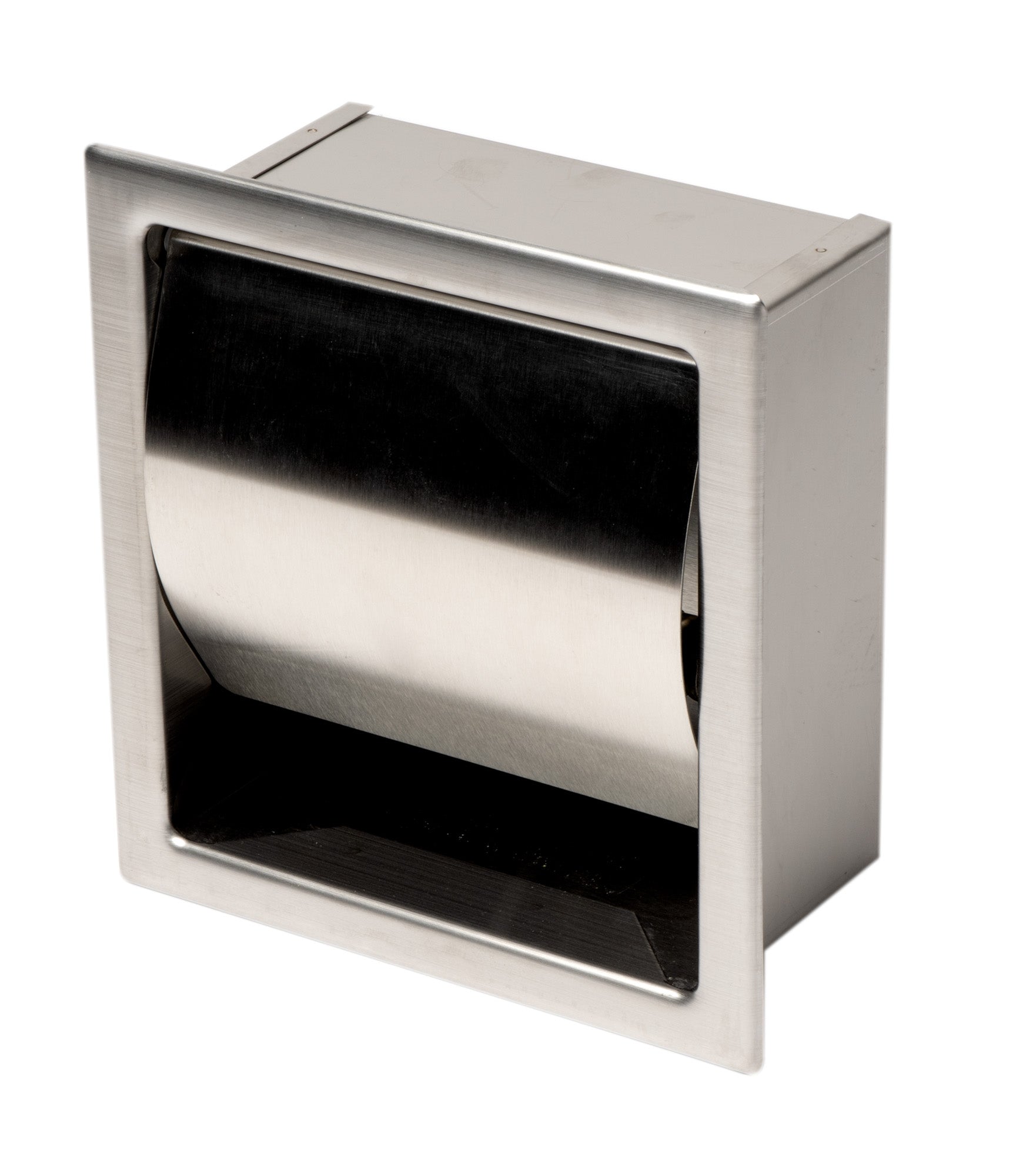ALFI ABTP77-BSS Brushed Stainless Steel Recessed Toilet Paper Holder with Cover