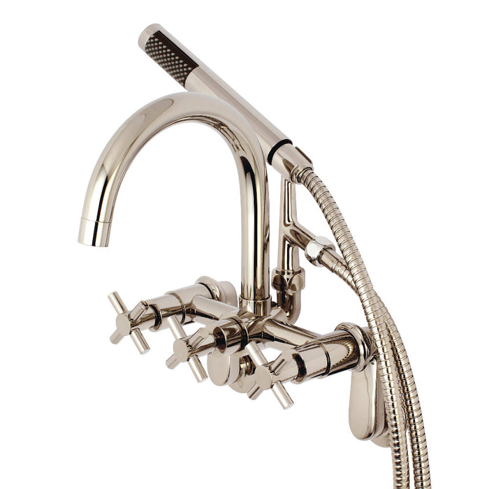 Aqua Vintage AE8156DX Concord 7-Inch Adjustable Wall Mount Tub Faucet, Polished Nickel