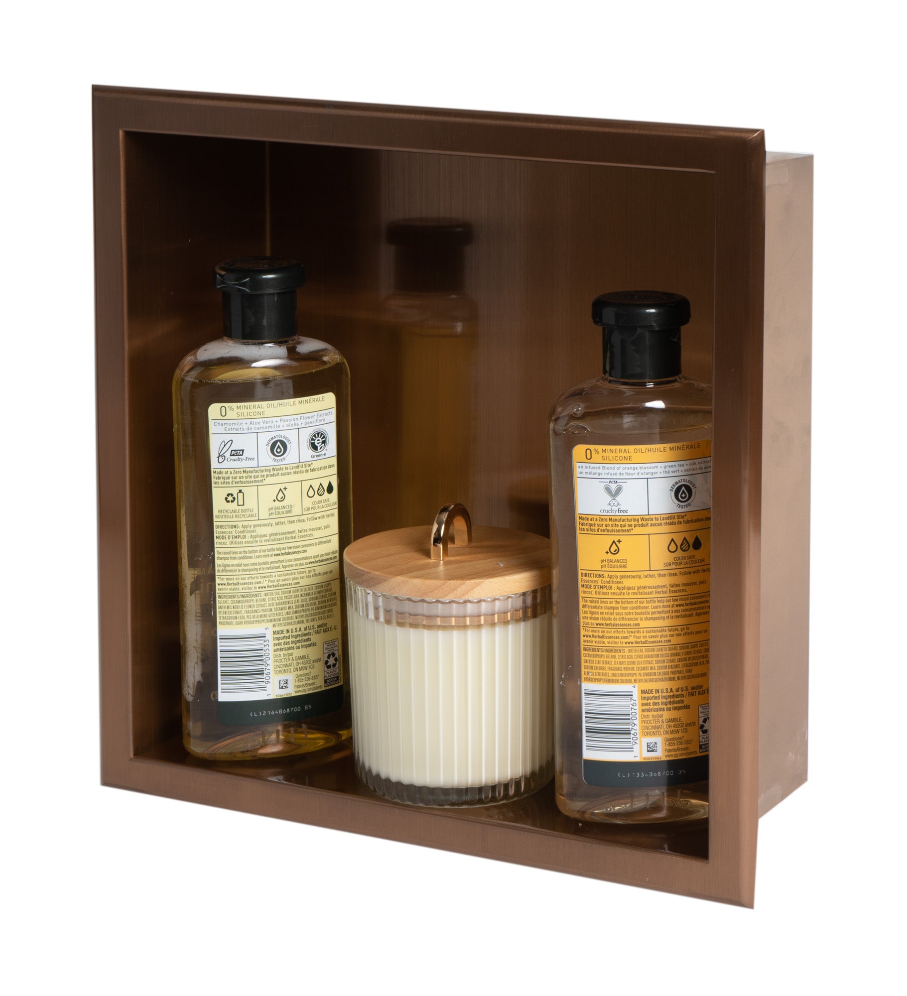 ALFI ABNP1212-BC 12" x 12" Brushed Copper PVD Stainless Steel Square Single Shelf Shower Niche