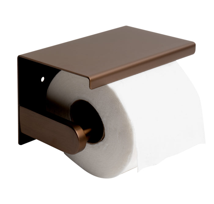 ALFI ABTPP66-BC Brushed Copper PVD Stainless Steel Toilet Paper Holder with Shelf