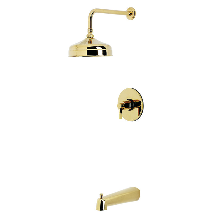 Kingston Brass KB6332NDL NuvoFusion Single-Handle Pressure Balanced Tub and Shower Faucet, Polished Brass