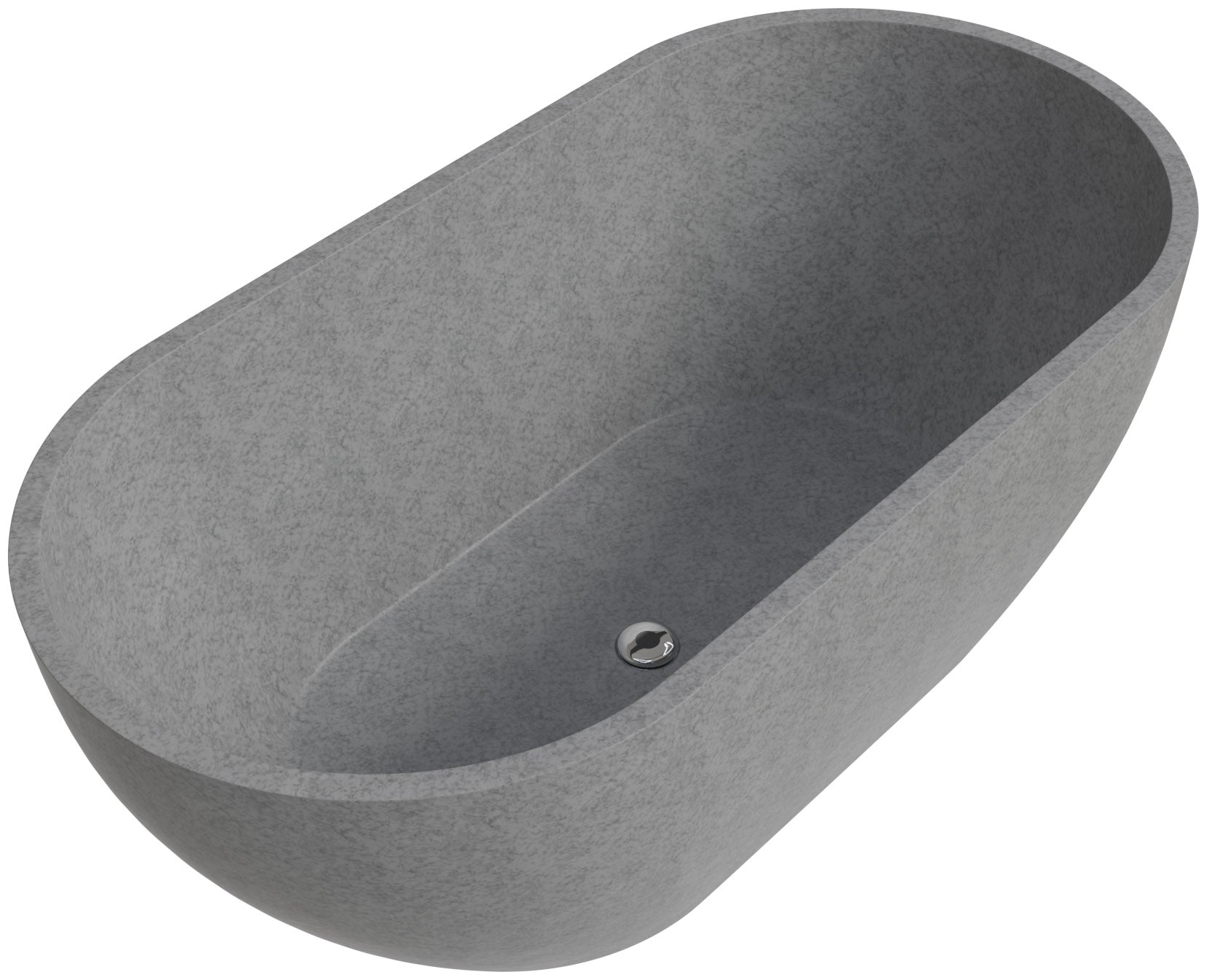 ALFI ABCO59TUB 59" Solid Concrete Oval Freestanding Bathtub