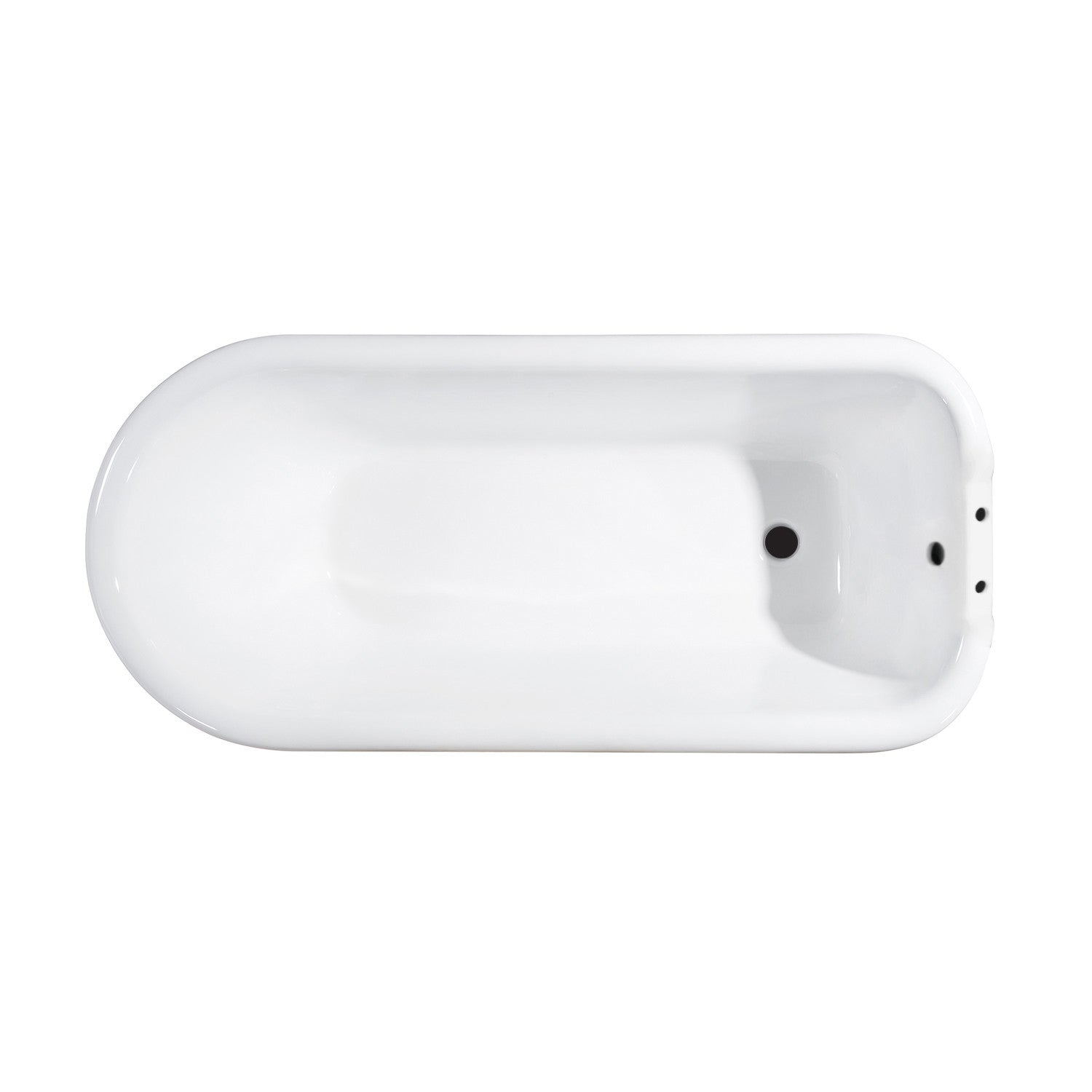 Aqua Eden VCT7D543019W1 54" Cast Iron Classic Flat-Rim Roll Top Clawfoot Tub (7" Faucet Drillings), White/Polished Chrome