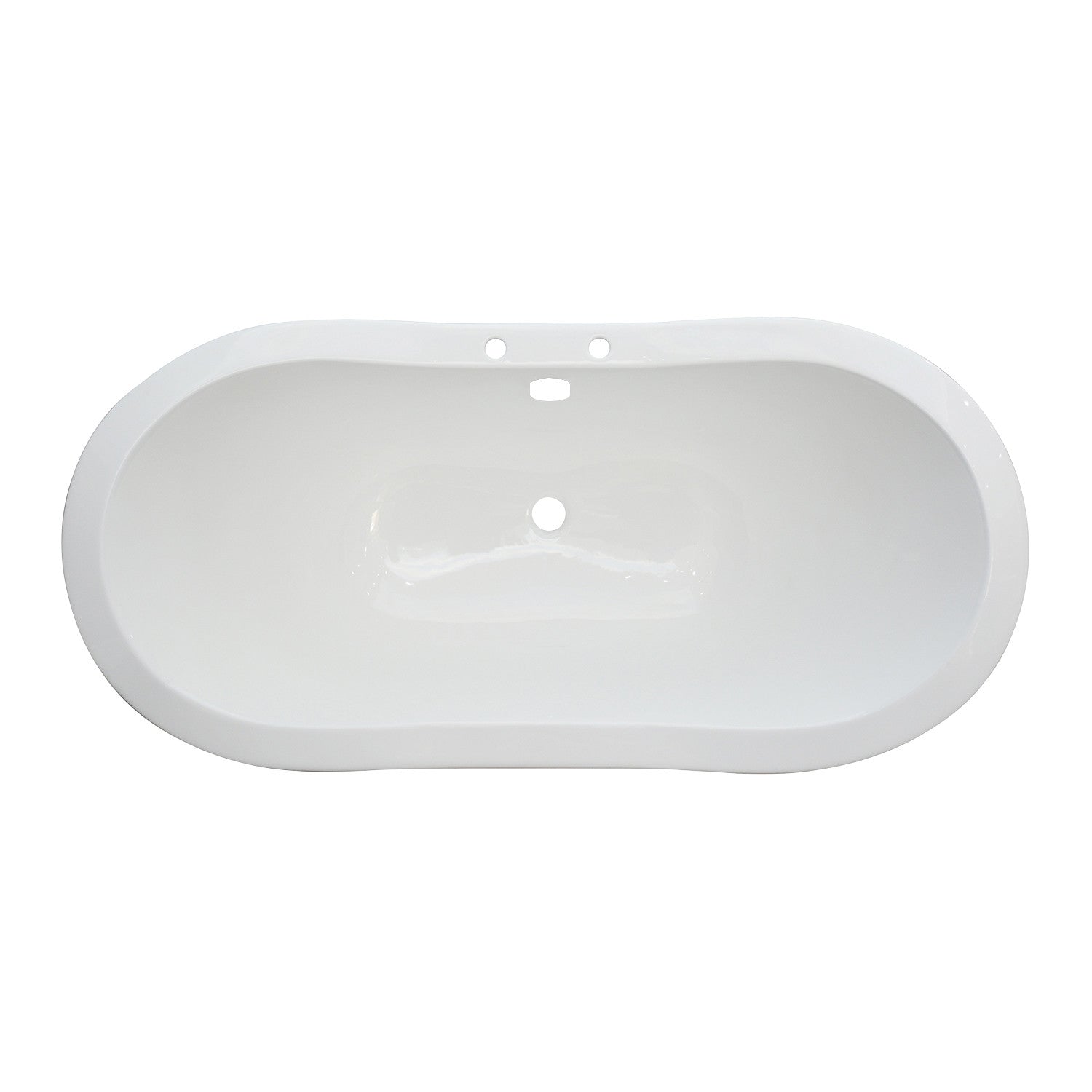 Aqua Eden VBT7D7231NC8 72" Cast Iron Oval Double Slipper Clawfoot Tub (7" Faucet Drillings), Black/White/Brushed Nickel