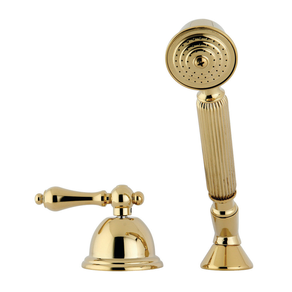Kingston Brass KSK3352ALTR Deck Mount Hand Shower with Diverter for Roman Tub Faucet, Polished Brass