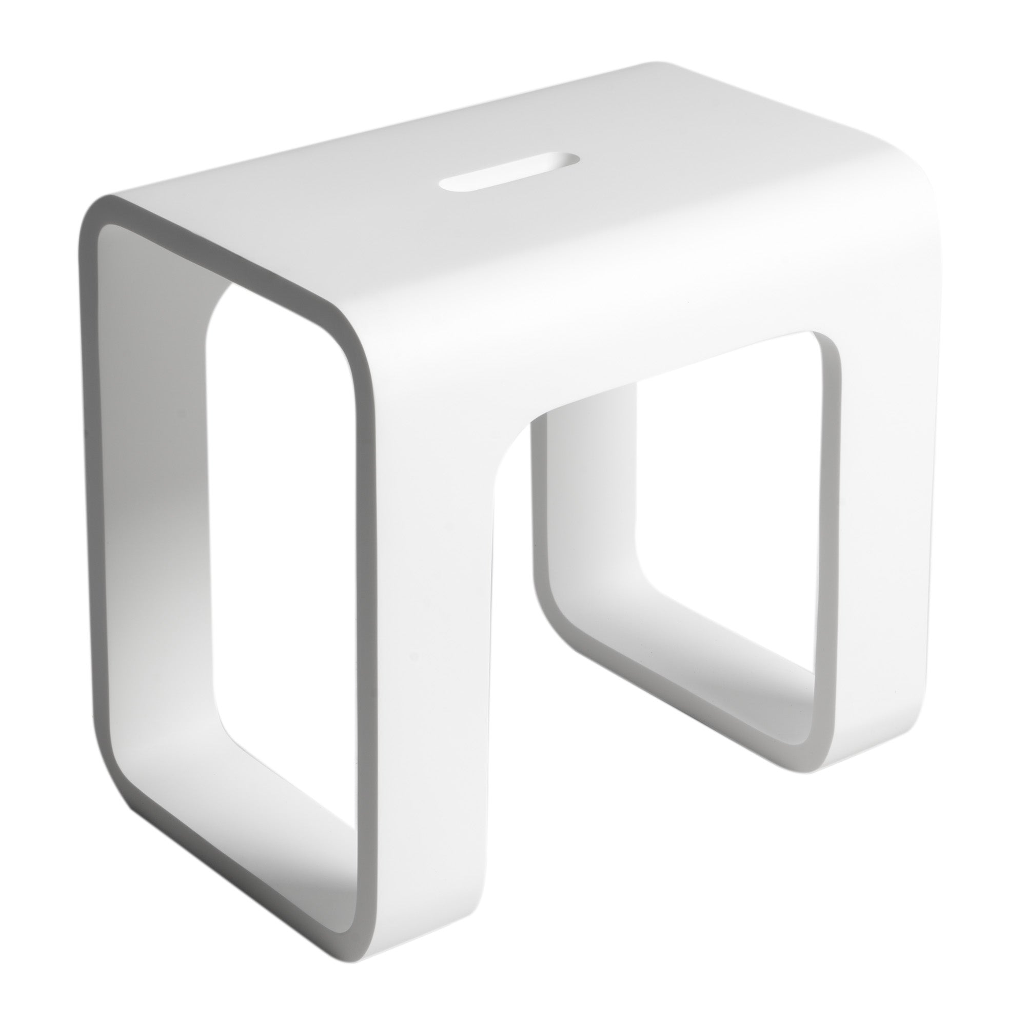 ALFI ABST99 White Matte Solid Surface Resin Bathroom / Shower Stool