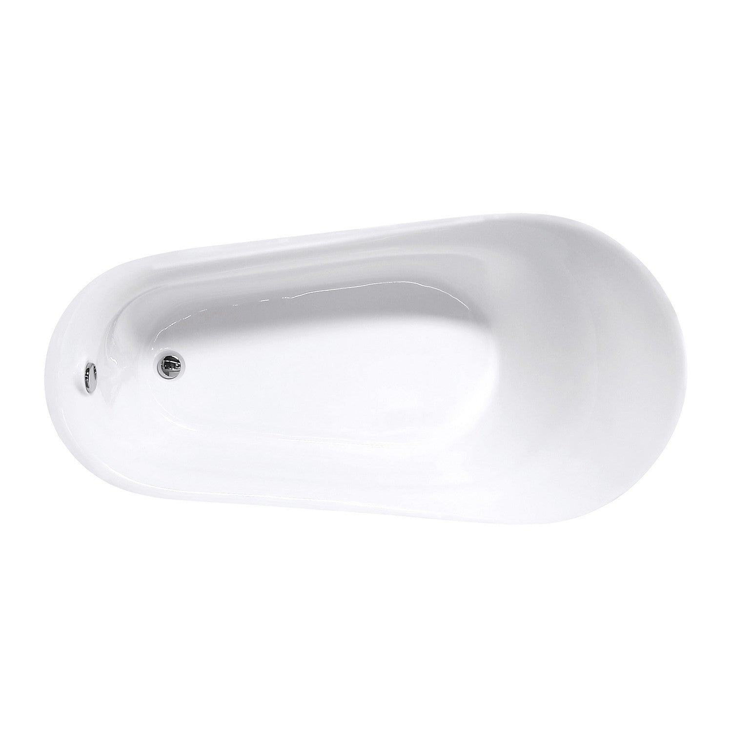 Kingston Brass VTRS723432SA 70" Acrylic Oval Single Slipper Freestanding Tub with Drain, Glossy White