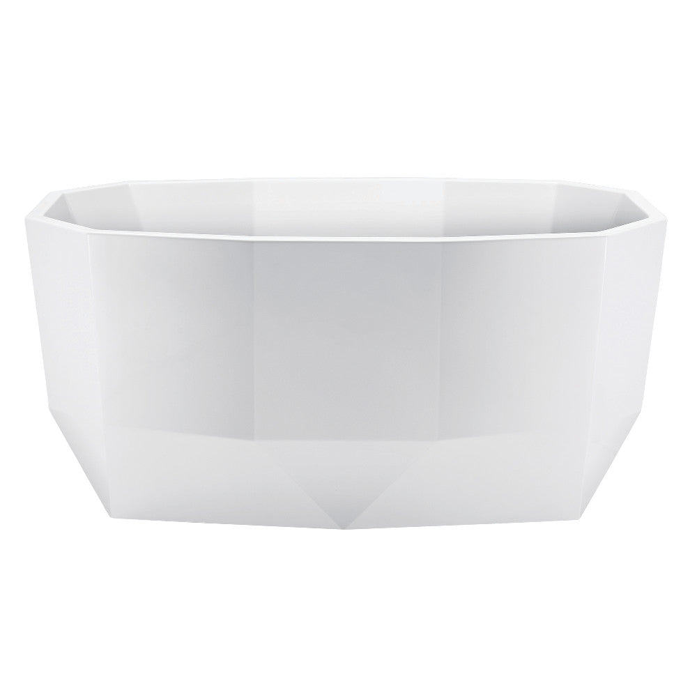 Kingston Brass VTSQ593024 59" Acrylic Oval Double Ended Freestanding Tub with Drain, Glossy White
