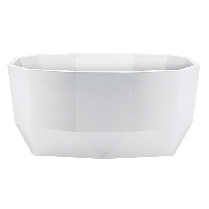Kingston Brass VTSQ593024 59" Acrylic Oval Double Ended Freestanding Tub with Drain, Glossy White
