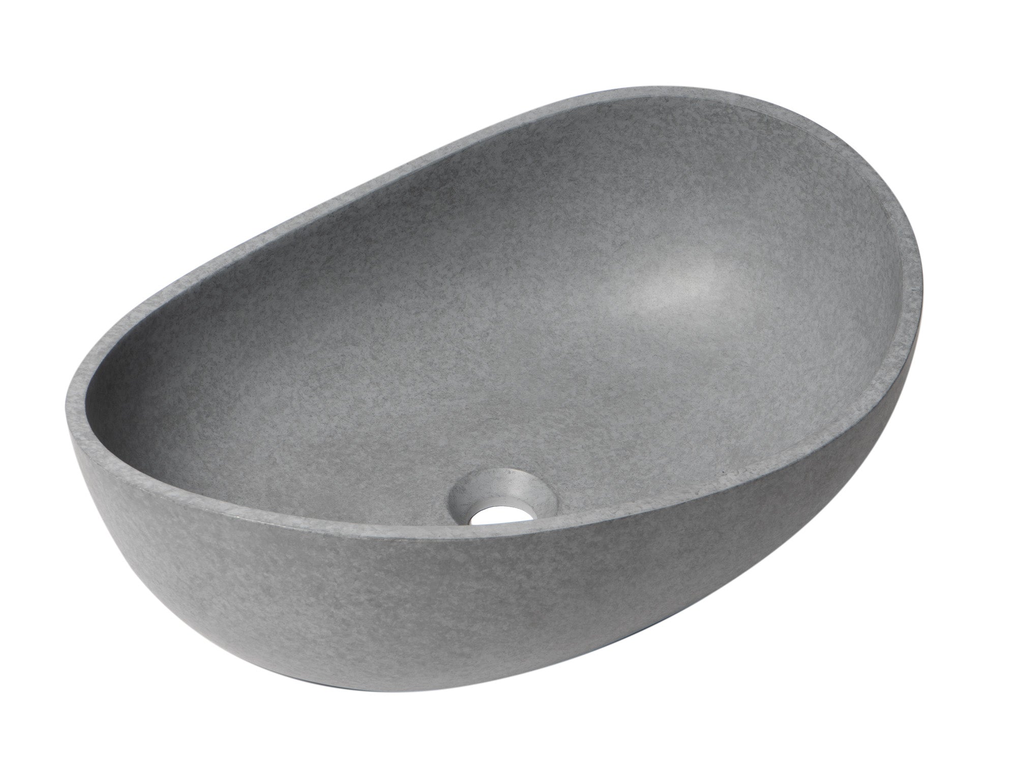 ALFI ABCO23O 23" Solid Concrete Wavy Oval Above Mount Vessel Sink