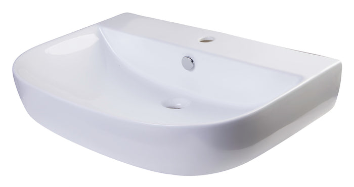 ALFI AB112  28" White D-Bowl Porcelain Wall Mounted Bath Sink