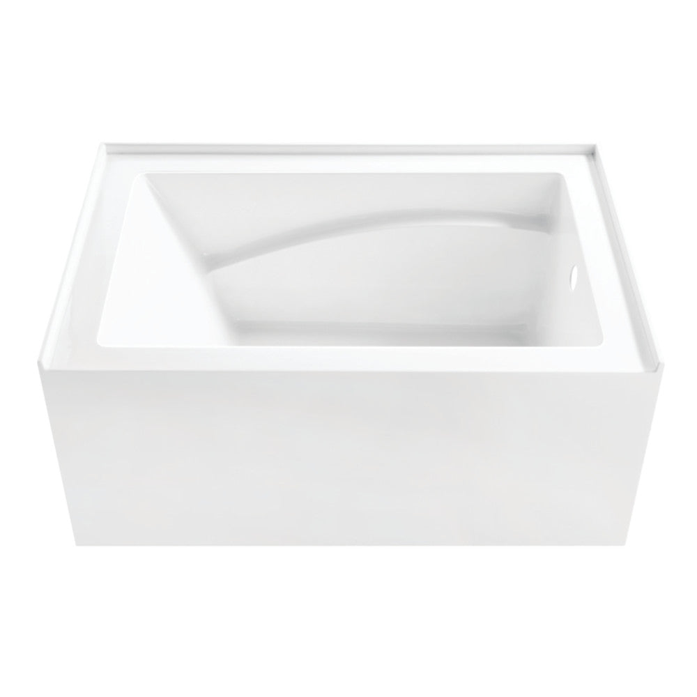 Aqua Eden VTAM4832R22D 48" Acrylic Rectangular 3-Wall Alcove Tub, Right Hand Drain and Anti-Skid Surface, Glossy White