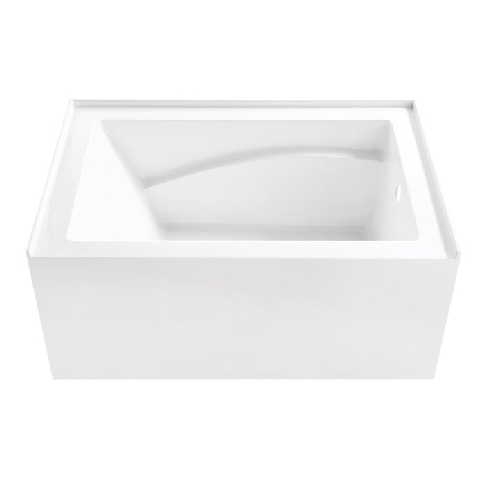 Aqua Eden VTAM4832R22D 48" Acrylic Rectangular 3-Wall Alcove Tub, Right Hand Drain and Anti-Skid Surface, Glossy White