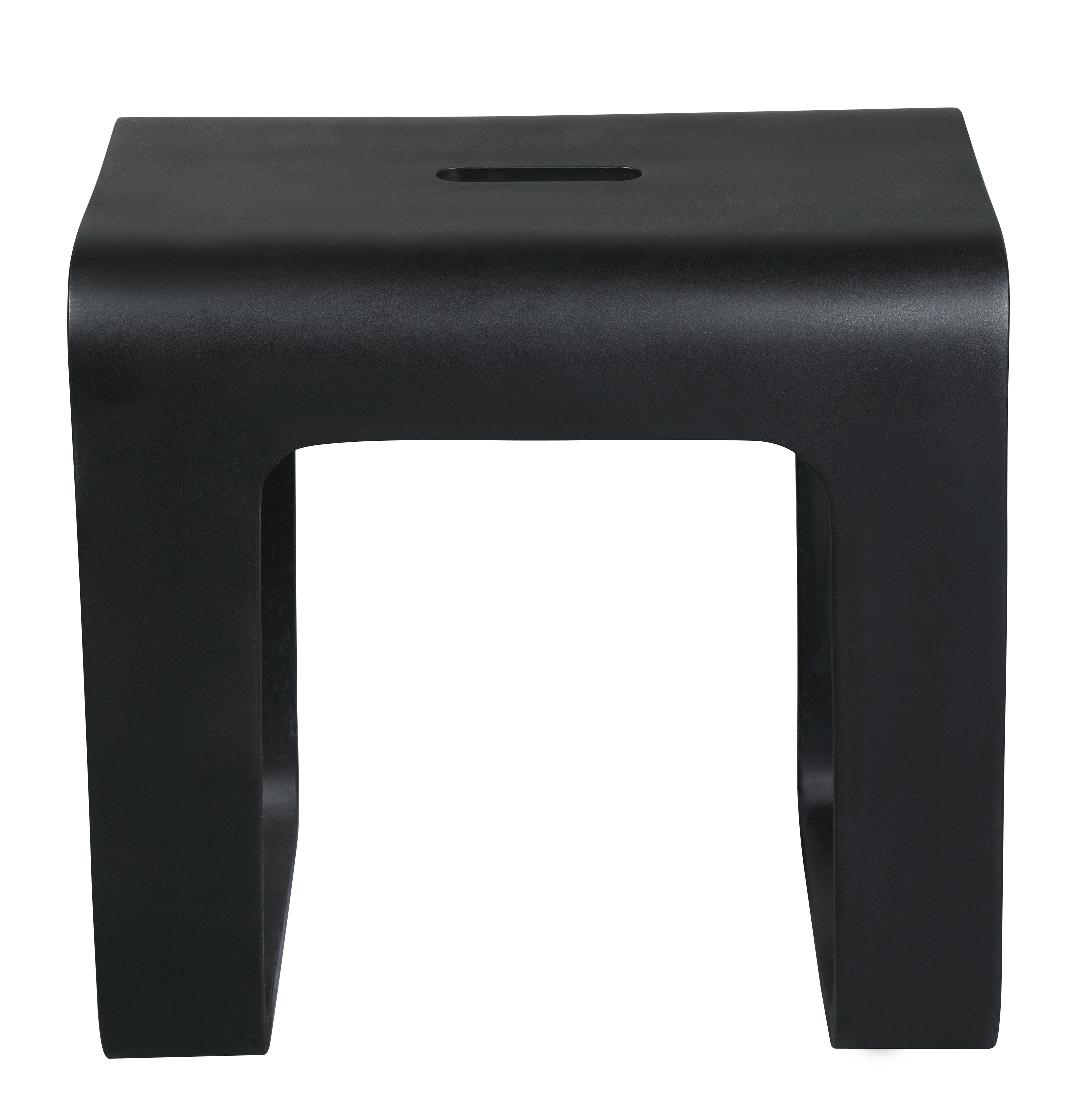 ALFI ABST99BM Black Matte Solid Surface Resin Bathroom / Shower Stool