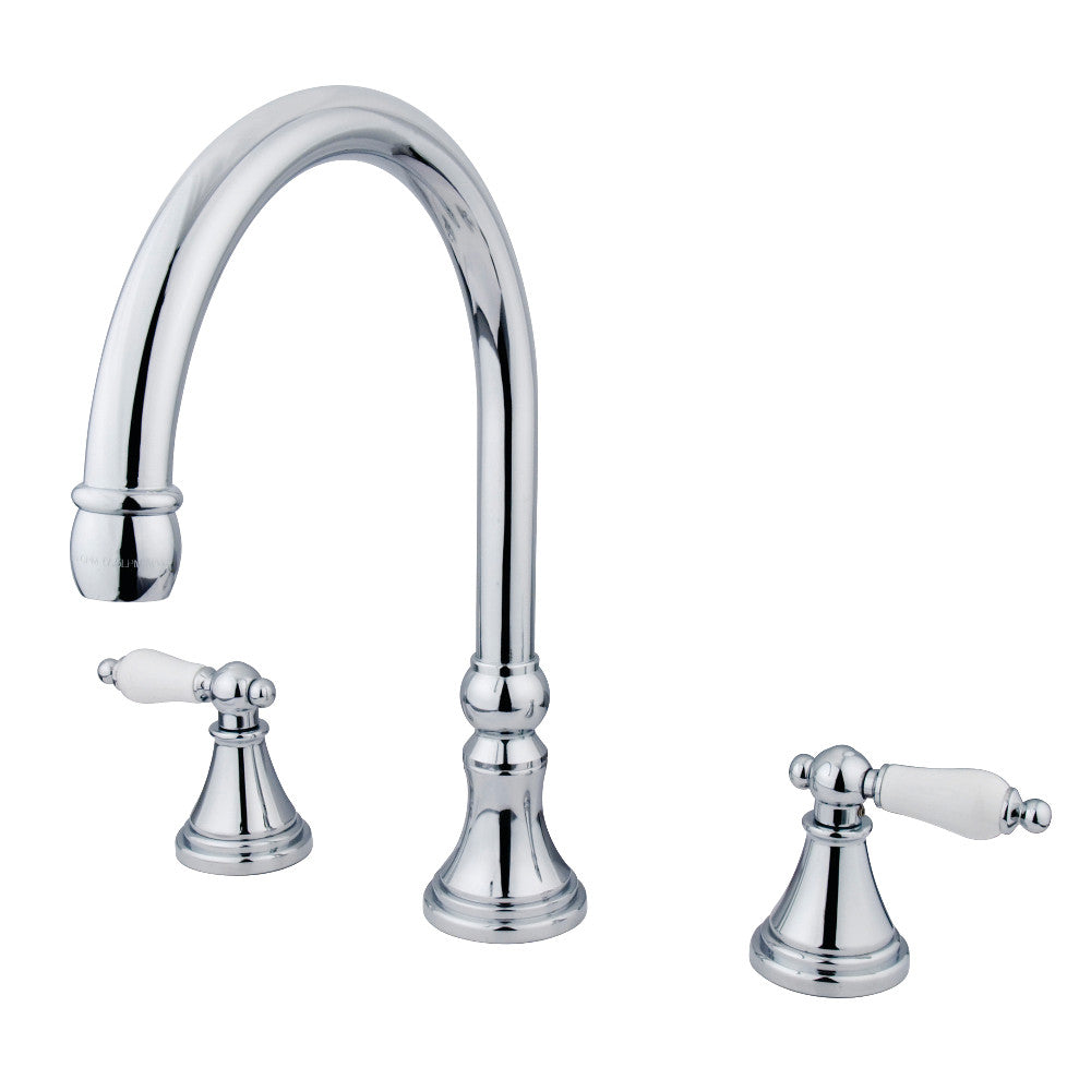 Kingston Brass KS2341PL Roman Two-Handle Deck Mount Roman Tub Faucet, Polished Chrome