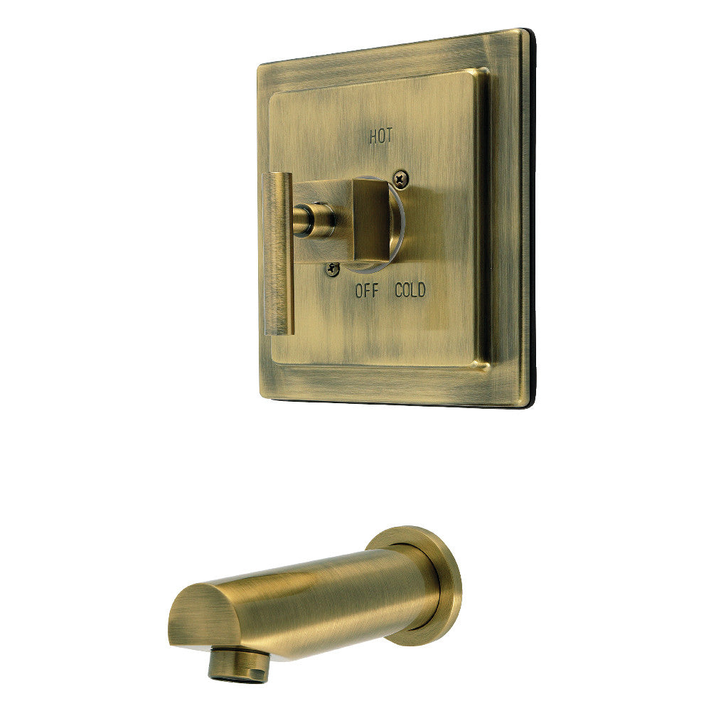 Kingston Brass KB8653CQLTO Claremont Single-Handle Pressure Balanced Tub Faucet, Antique Brass
