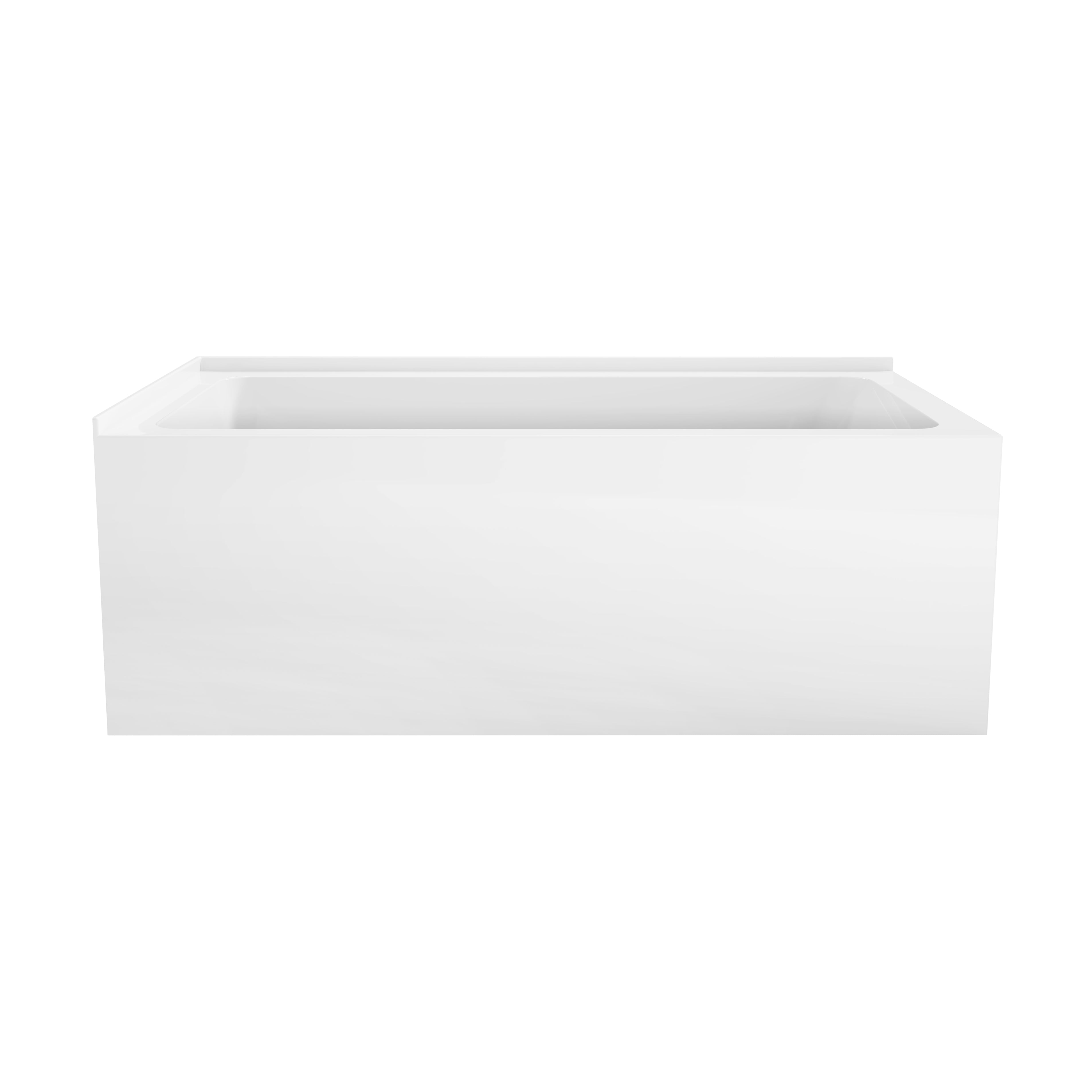 Aqua Eden VTAP6030L22TS 60" Acrylic Rectangular 2-Wall Corner Alcove Tub, Left Hand Drain, Glossy White