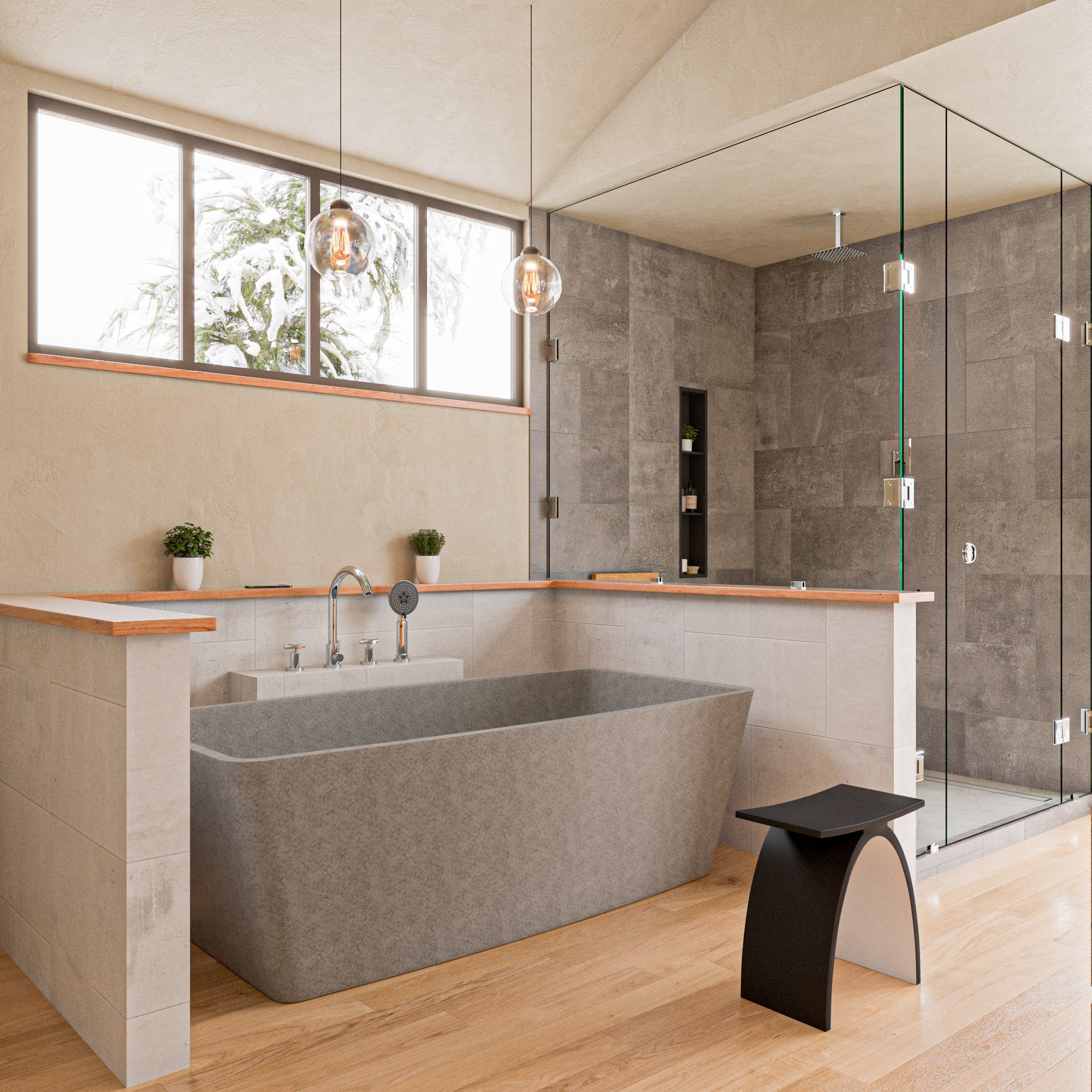 ALFI ABCO71TUB 71" Solid Concrete Rectangular Freestanding Bathtub