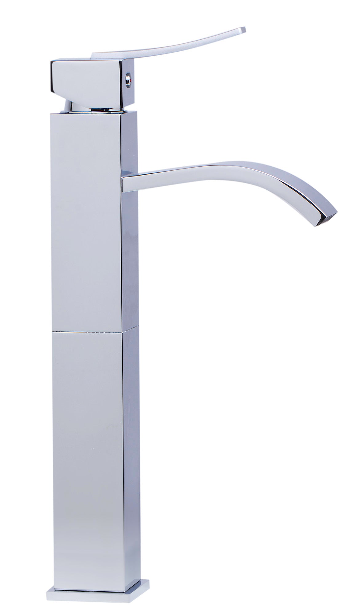 ALFI AB1158-PC Tall Polished Chrome Tall Square Body Curved Spout Single Lever Bathroom Faucet